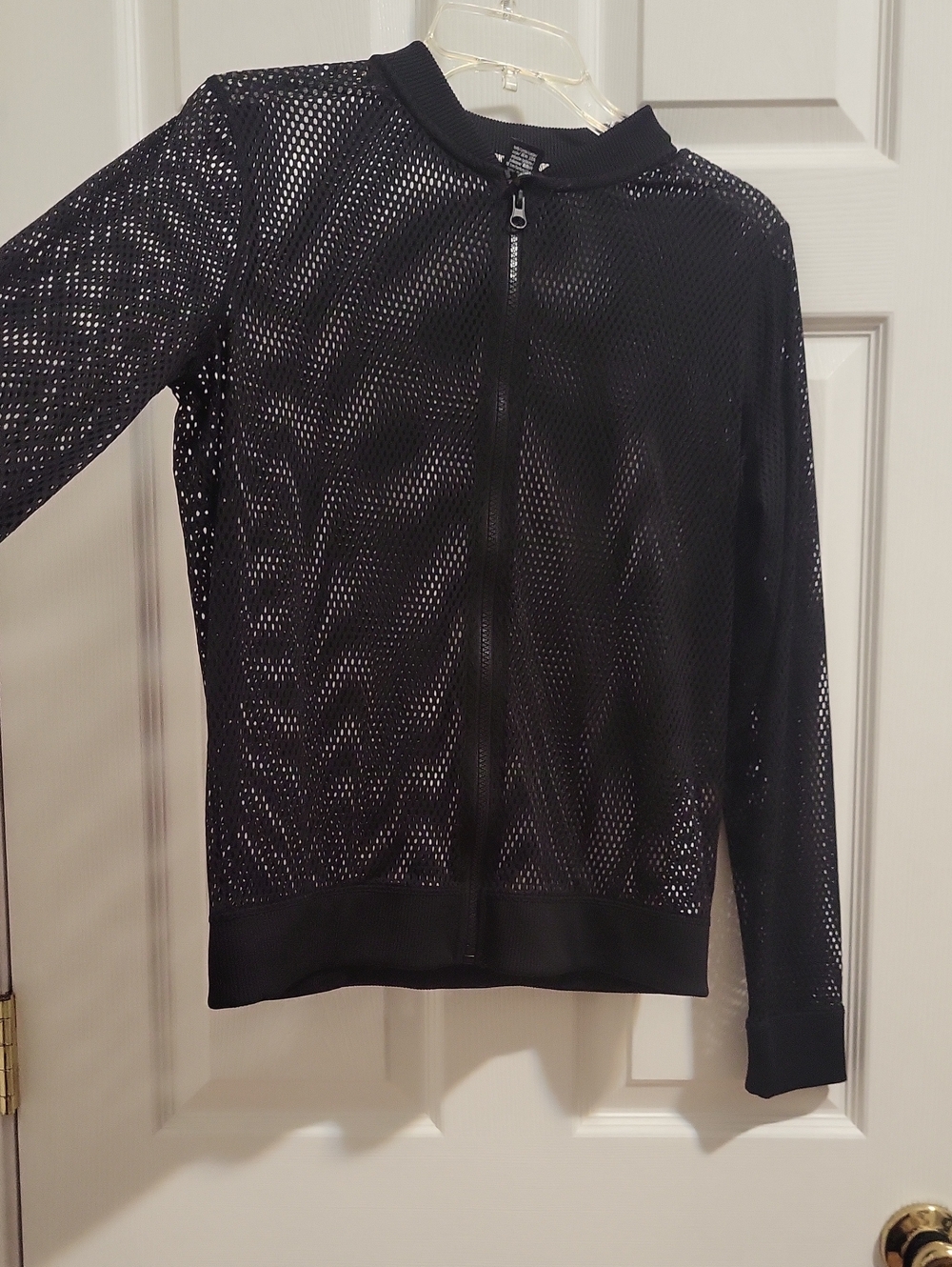 Victoria's Secret Black Mesh Bomber Jacket